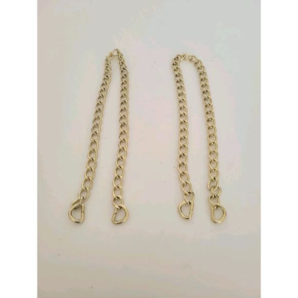 Unbranded Replacement Strap Set Of 2 Short Purse Bag Gold Chain Metal 18" Long - Picture 1 of 4